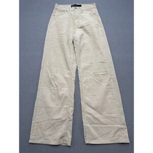 Gap Corduroy Pants‎ Women's 00/24R Beige High Rise Wide Leg Baggy Fit Cotton